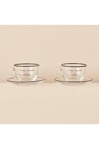 Bella Maison Daily Reminder 2'li Çay Fincan Seti Siyah 240 Cc Sku: Smg8690010566492 Açık Gri