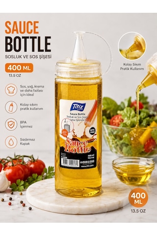 Titiz 400 Ml Sos Şişesi Sıkma Sosluk Ketçap Mayonez Yağ Ve Krepler İçin Beyaz