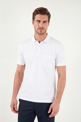 Buratti Pamuklu Regular Fit Göğüs Cepli Düğmeli Polo T Shirt Erkek Polo T Shirt 4565001 Beyaz