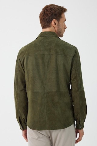 Fiorenzo Yeşil Nubuk Deri Gömlek Yeşil