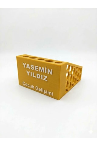 Kişiye Özel Masaüstü Kalemlik Ve Bloknotluk Sarı