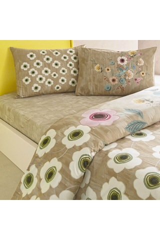 Taç Blyss Ranforce Çift Kişilik Nevresim Takımı Bej 000000001000051123 Bej