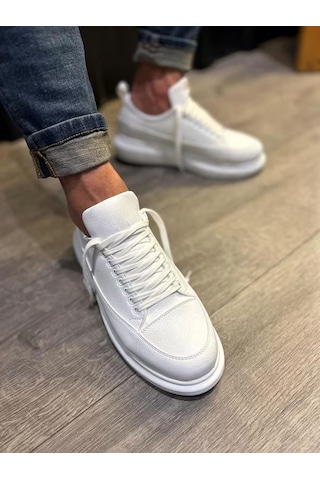 Ay Mood Jy914 Drake Bağcıklı Cilt Erkek Günlük Sneaker Ayakkabı Cbt Beyaz