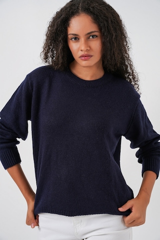 Bigdart 15895 Kadın Oversize Triko Kazak - K. Lacivert