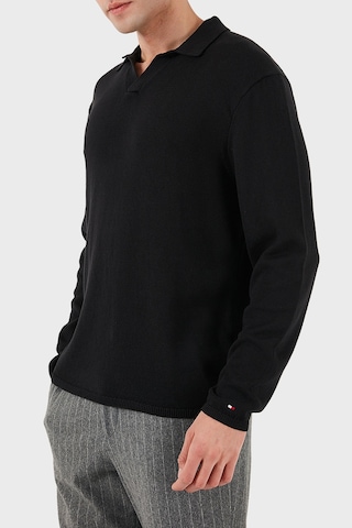 Tommy Hilfiger Erkek Polo Yaka Sweat Mw0mw40444 Bds Siyah Siyah