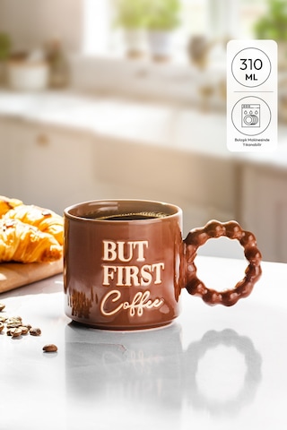 Emsan But First Coffee Kahverengi Kupa 310 Ml Kahverengi