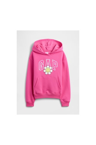 Kız Çocuk Relaxed Gap Logo Kapüşonlu Sweatshirt Pembe