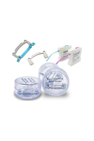 2 Adet/takım Diş Reçine Parlatma Şerit Tutucu Yüksek Taç Düşük Taç Diş Taşlama Zımpara Şekillendirme Parlatma Yardımcısı Araçları