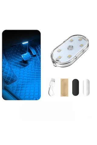 Araç Ve Dolap İçi Buz Mavsi Işık Şarjlı Dokunmatik Ledlamba Işık