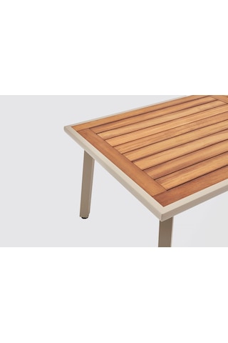 Milano Iroko Tabla 100x230 Alüminyum Masa - Kum Rengi Kum Rengi