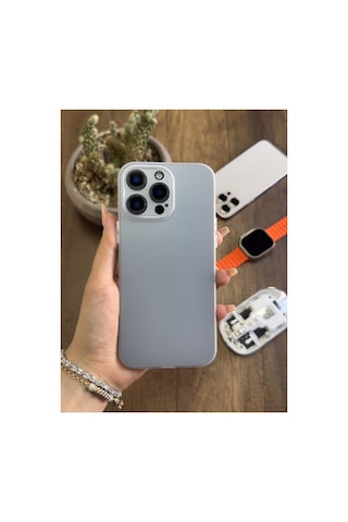 İphone 14 Pro Max Uyumlu Süper İnce Mat Ultra Thin Silikon Kılıf Buzlu Siyah