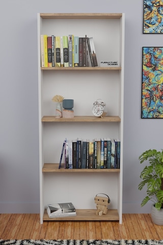 5katlı Kitaplık Arkalıklı Geniş Raf Kütüphane 170cm Beyaz - A.çam