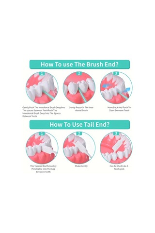 Elmpaly Mentollu Diş İpi Fırçası 400 Adet Mavi 200 Yeşil 200 Diş Arası Fırçası Mini Yumuşak Kauçuk Diş Temizleme Fırçası