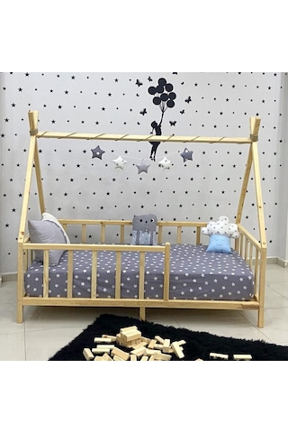 Markaawm Montessori Yatak Doğal Çam Ağacı Kızılderili 80x180 Genel