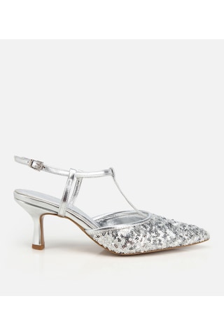 Hotiç Kadın Lame Taş Detaylı Arkası Açık İnce Topuklu Stiletto 01ayh320910a210 01ayh320910a210