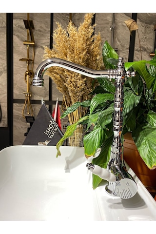İsaoğlu Yapı Rustik Mutfak Bataryası Zen Design Mutfak Bataryası Antik Evye Musluğu Rustik Musluk Krom Renk Antik