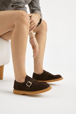 Tonny Black Termo Taban Süet Görünümlü Tokalı Kadın Kahve Günlük Loafer Tbmhh035 Kahve