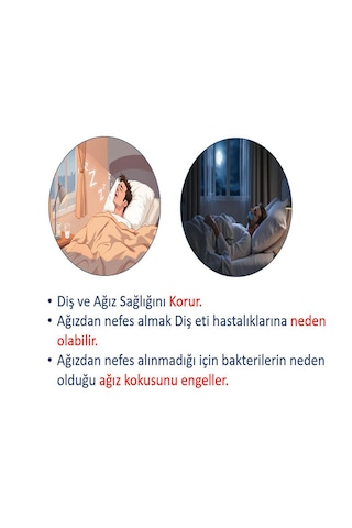 İnobag Ağız Bandı Horlama Önleyici - 30 Adet Siyah Renk Pamuk Kumaş,