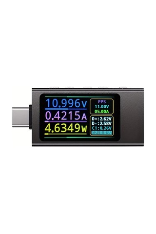 Xuweiwei 1pc Dc 0-12a Dijital Voltmetre Hd Ips Ekran Tip C Port Voltaj Akım Tespit Hızlı Şarj Usb Güç Dıy Elektronik Aleti Dayanıklı Plastik Gövde