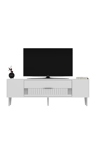 Pencap Tv Sehpası Tv Ünitesi 150 Cm Beyaz Gümüş