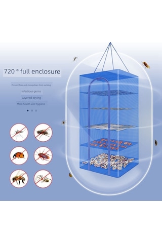Katlanabilir Sebze Kurutma Filesi - Paslanmaz - 45 45 65 - Üç Katlı Çapraz Um64102-1 Yurt Dışından Çok Renkli