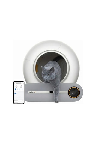 Haustier MSP01 Akıllı Otomatik Kedi Tuvaleti , App Kontrol, 65lt Hazne, 9lt Çöp haznesi, İyonizer Kötü Koku Giderici