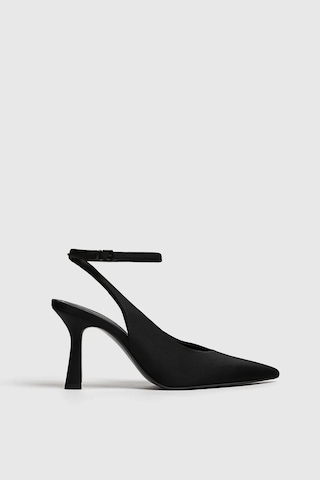 Duxal Shoes Arkası Açık Topuklu Ayakkabı Siyah