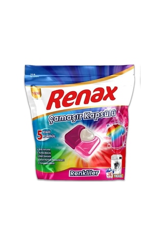 Renax Çamaşır Kapsülü 30 Yıkama Beyazlar Ve Renkliler 2 Li Paket