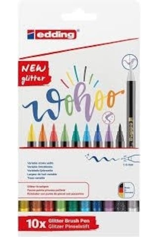 Keçeli Kalem Edding Fırça Uçlu Simli Kalem 1 - 6 MM 10'lu