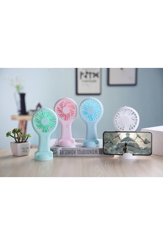 Moly Usb Şarj Edilebilir Cep Telefonu Tutucu Klima Fan Mavi, 27x87x170cm Boyutta, 4 Renk, 3 Hızlı Rüzgar, 300mah Pil, Uygun Cep Telefonları İçin