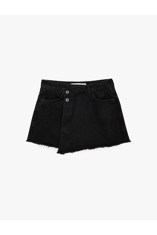 Koton Denim Mini Siyah Kadın Şort 6sal40001md