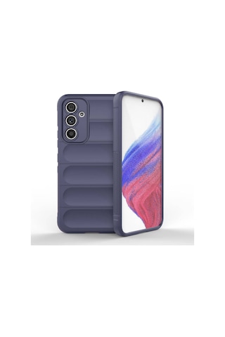 Galaxy A54 Kılıf Esnek Tpu Oyuklu Arka Yüzey Tasarımlı Zore Etnik Silikon Kapak Lacivert
