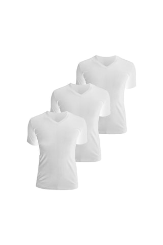 Josejuan 3'lü Erkek Atlet V Yaka Yarım Kollu Suprem %100 Pamuk 3307-3'lü Beyaz