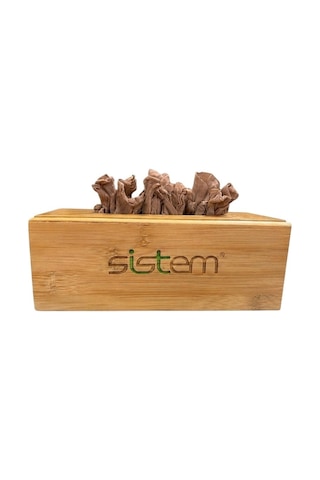 Sistem Tek Kulanımlık Ahşap Deneme Çorabı Kutusu-naturel