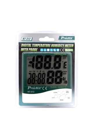 Proskit Pk-040 Nt-312 Problu Sıcaklık Nem Ölçer -10/+50 Derece