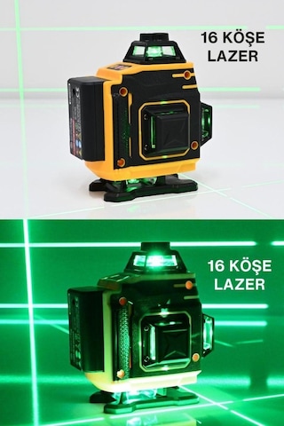 5v 0.8ah 360 16 Köşe Otomatik Hizalamalı Lazer Metre Hizalama Yeşil Çizgili Lazer Kumandalı