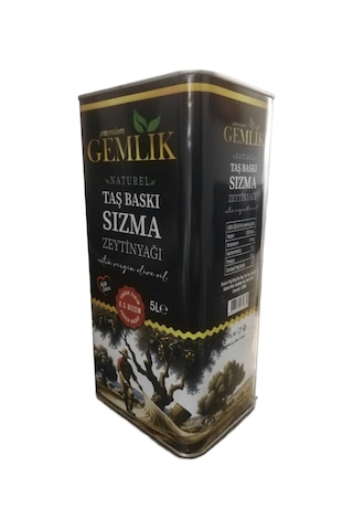 Sızma Zeytinyağı 5 lt. (Naturel & Soğuk Sıkım Taş Baskı)