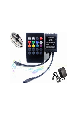 Led Rgb Şerit İç Mekan + Kumanda 5 Metre Müziğe Duyarlı Set