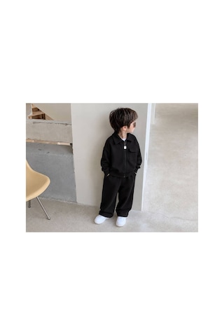 Toikids Erkek Ve Kız Çocuk 3iplik Dokulu Oversıze Model 2li Takım Siyah