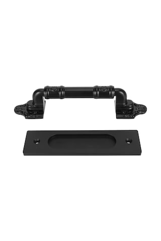 Sürgülü Ahır Kapısı Kolu Çift Taraflı Siyah Ahır Kapısı Çekme Kolu Garaj Kapısı İçin