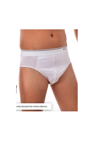 Tutku Elit Erkek Elastan Slip Külot İnce Bel Kemerli Pamuklu Esnek Rahat Slip Elt1351 6'lı Paket Beyaz
