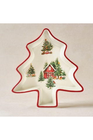 Karaca New Year Yılbaşı Cottage Çerezlik 23 Cm Kirmizi