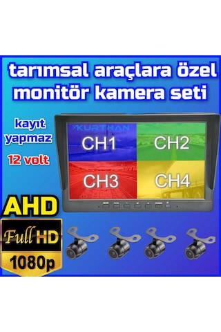 Tarımsal Araçlara 7'' Ekran 4 Ad 1080p Ahd Kamera -kayıtsız -12 V