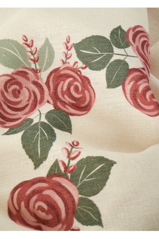 Bella Maison Rose Baskılı Masa Örtüsü Krem 150x250 Cm Krem