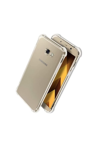 Samsung Galaxy Uyumlu A7 2017 Kapak Kamera Korumalı Airbag Antishock Köşe Korumalı Şeffaf Silikon Kılıf