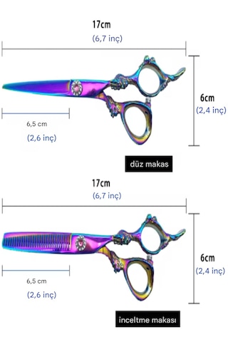 Deri Çantalı 3 Parça Elit Profesyonel Kuaför Berber Makası Ara Ma
