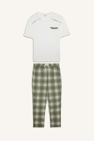 Defacto %100 Pamuk New Regular Fıt Kısa Kollu 2li Pijama Takımı H8717ax26smwt34 Beyaz-wt34