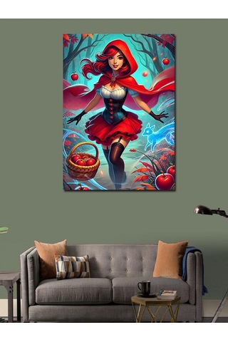 Kanvas Tablo Kırmızı Başlıklı Kız 50cmx70cm