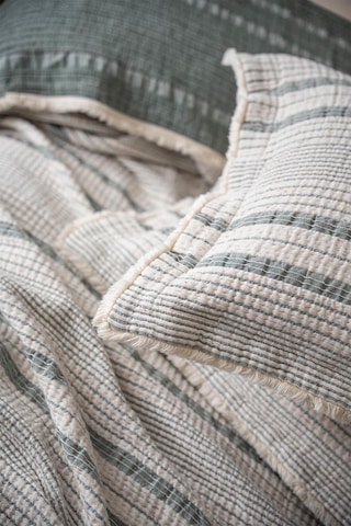 Ecocotton Hivda Yeşil %100 Organik Pamuk Müslin Dolgulu Çift Kişilik Yatak Örüsü Yeşil