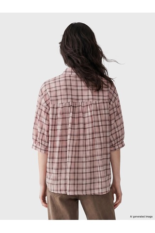 Lcw Comfort Pembe Ekose Cepli Kadın Gömlek